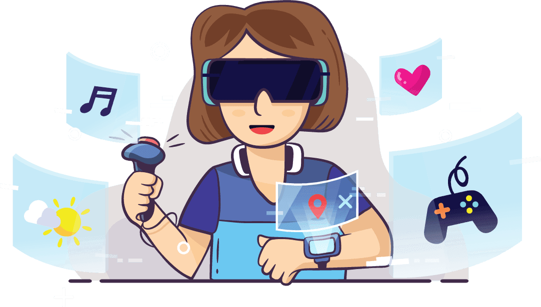 vR game development vector image