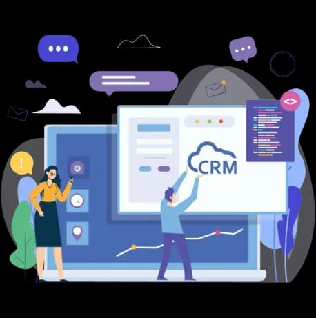 crm services vector images