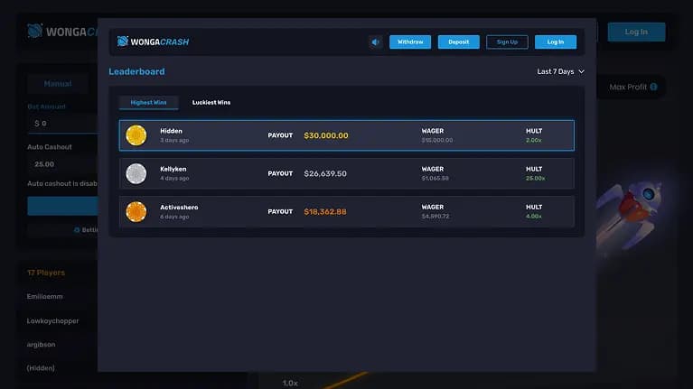 avitor leaderboard screen