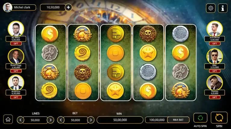 coin theme slot machine animation screen