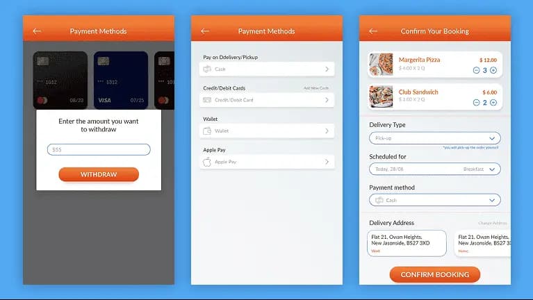 add balance in wallet screen - food delivery app clone