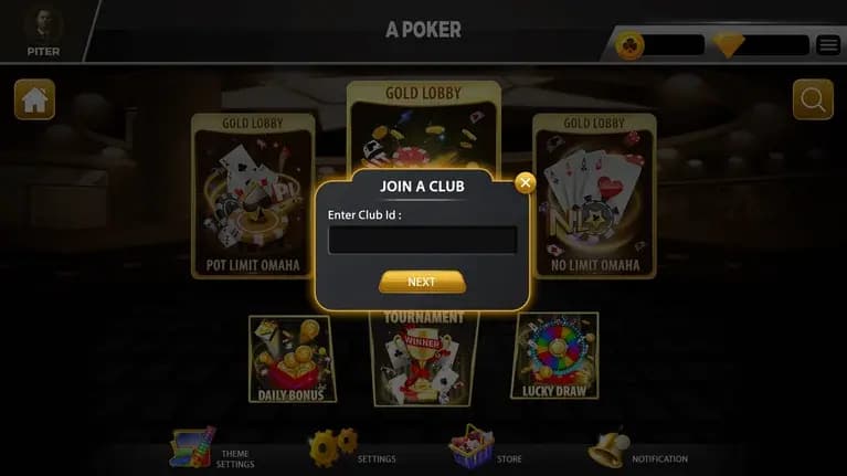 poker app join club screen