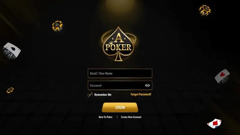 poker app login screen