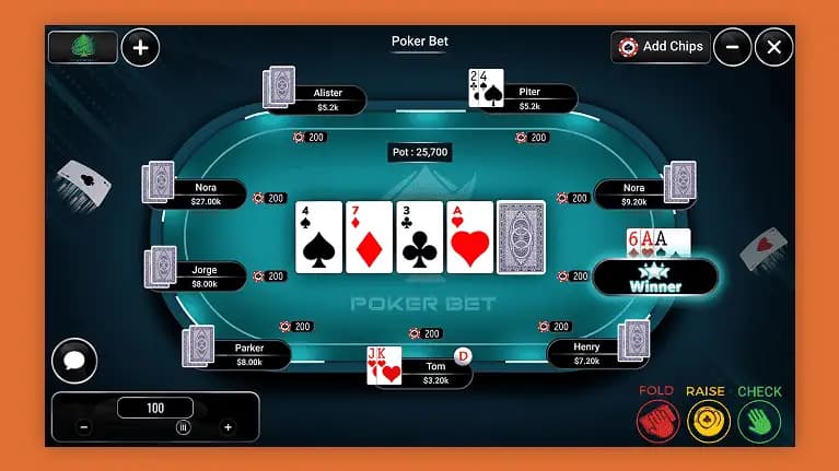 poker game lobby screen