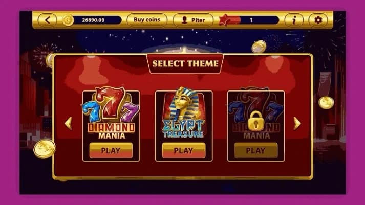 slot 777 cash game select theme screen