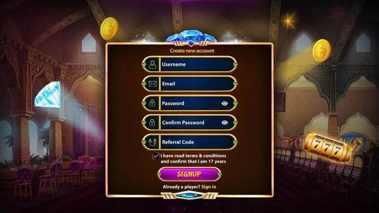 unity slot machine game software signup screen interface
