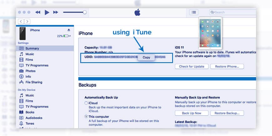 Find UDID using iTunes Backup (macOS) Find UDID using iTunes Backup (macOS)
