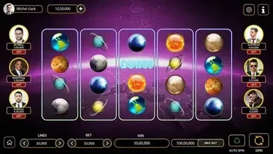 Galaxy-Theme Slot Game Screen