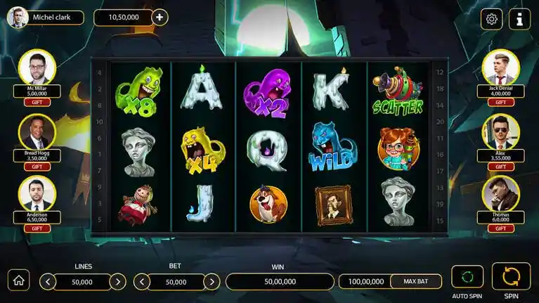 Ghost Theme Slot Machine Game Interface ghost theme slot machine game interface
