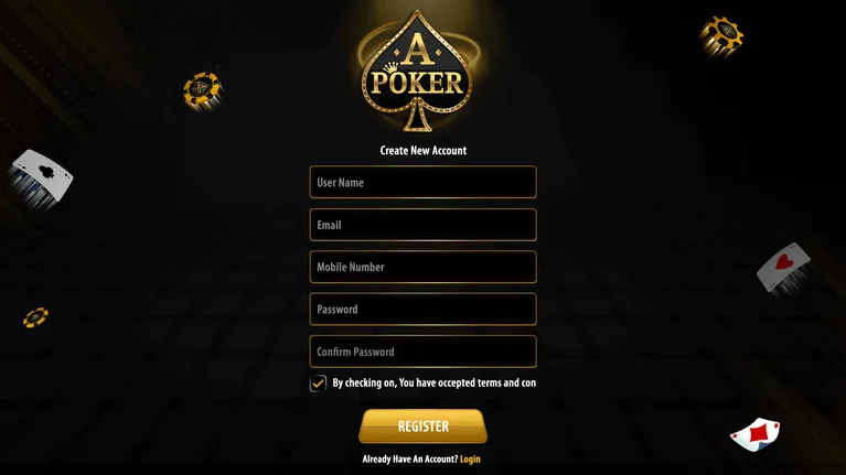 our app register screen