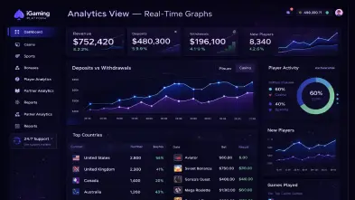Analytics view — real-time graphs
