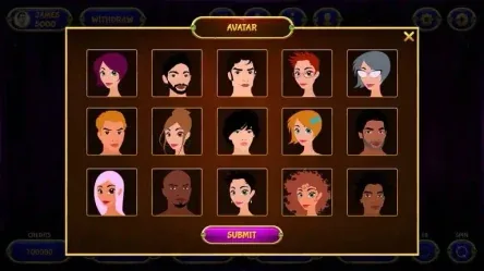 Select Avatar Screen for Slot Machine Game Interface select avatar screen for slot machine game interface
