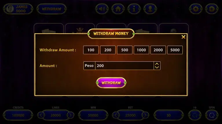slot machine android source code withdraw screen
